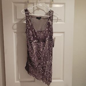 Purple Paisley Asymmetrical Tank Top